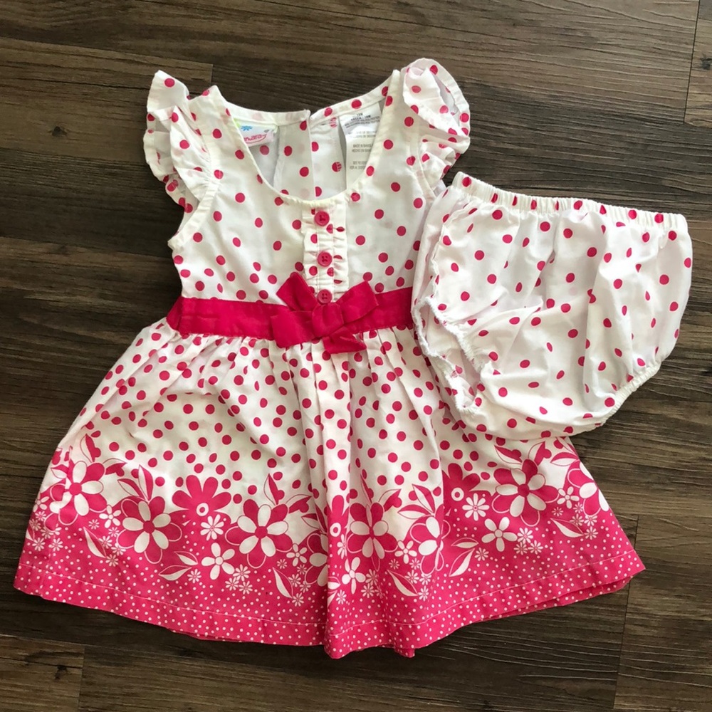 Girls 18 mos pink dress with bloomers